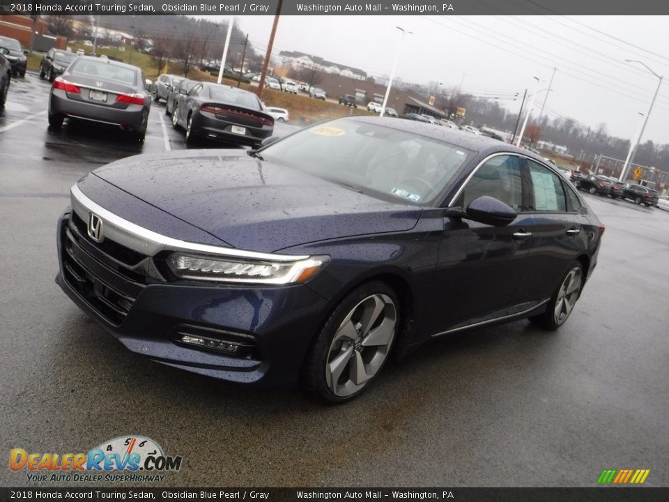 2018 Honda Accord Touring Sedan Obsidian Blue Pearl / Gray Photo #5