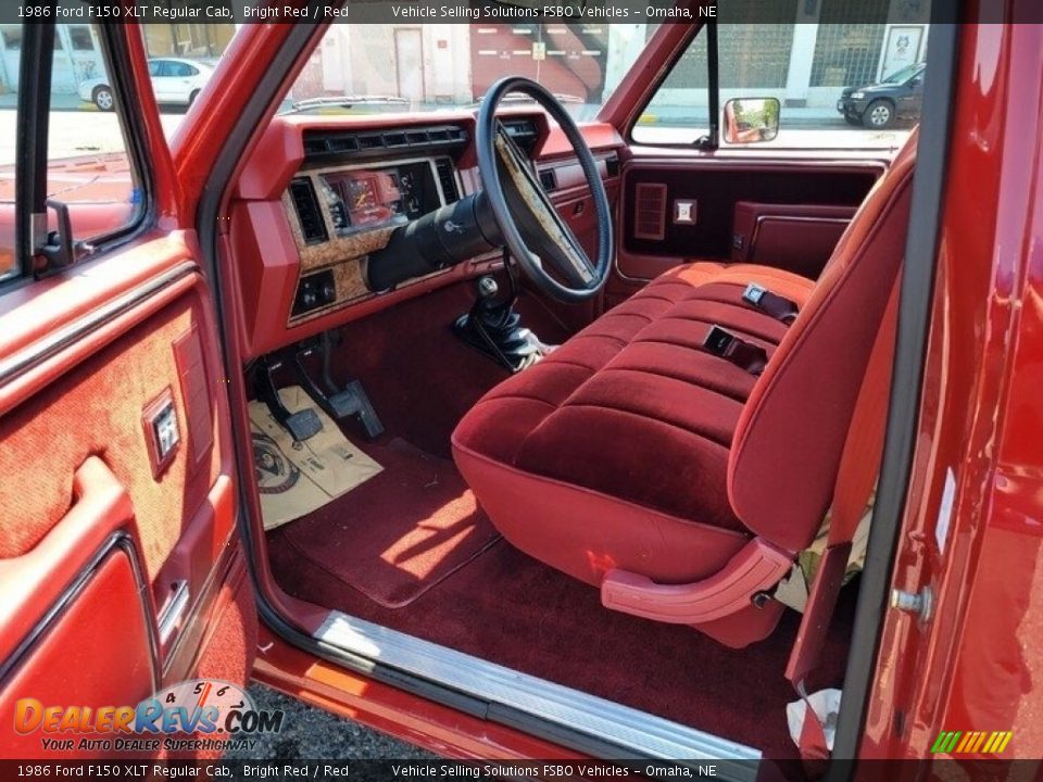 Red Interior - 1986 Ford F150 XLT Regular Cab Photo #19
