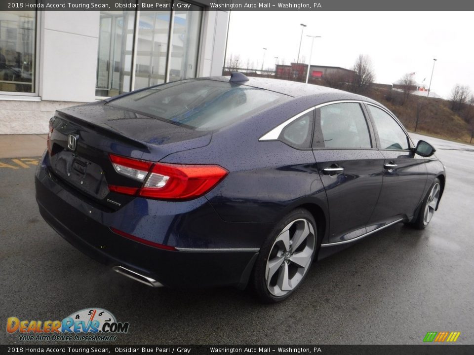 2018 Honda Accord Touring Sedan Obsidian Blue Pearl / Gray Photo #11