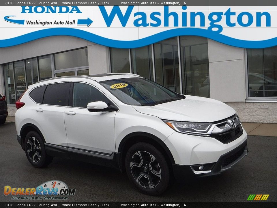 2018 Honda CR-V Touring AWD White Diamond Pearl / Black Photo #1