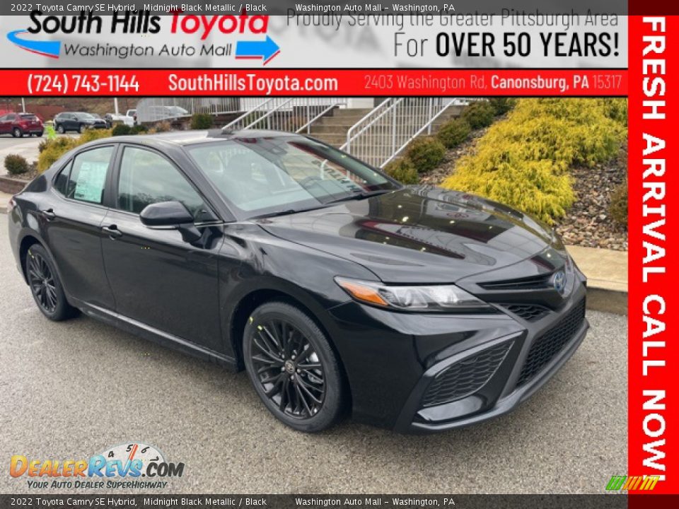 2022 Toyota Camry SE Hybrid Midnight Black Metallic / Black Photo #1