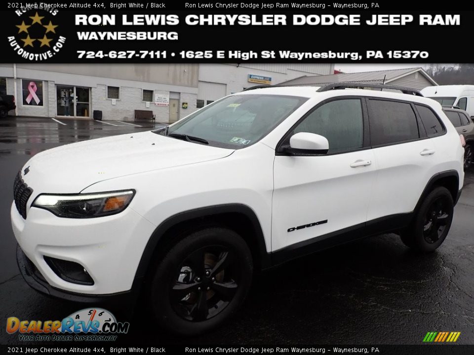 2021 Jeep Cherokee Altitude 4x4 Bright White / Black Photo #1