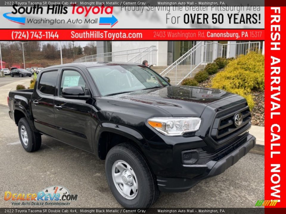 2022 Toyota Tacoma SR Double Cab 4x4 Midnight Black Metallic / Cement Gray Photo #1