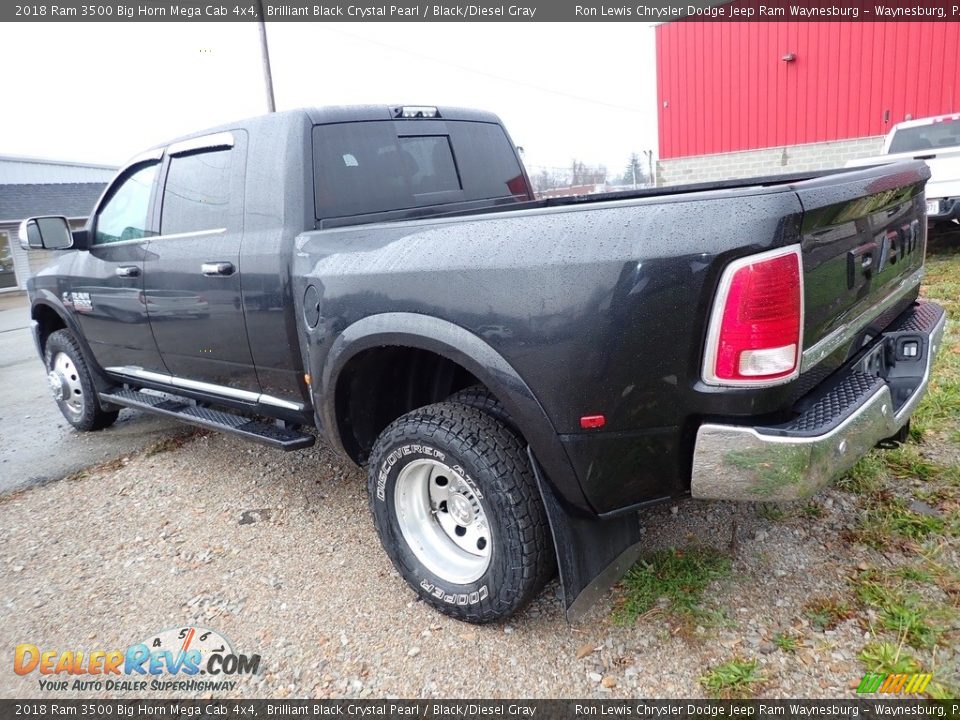 2018 Ram 3500 Big Horn Mega Cab 4x4 Brilliant Black Crystal Pearl / Black/Diesel Gray Photo #2