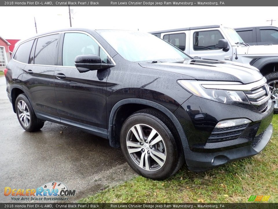 2018 Honda Pilot EX-L AWD Crystal Black Pearl / Black Photo #4