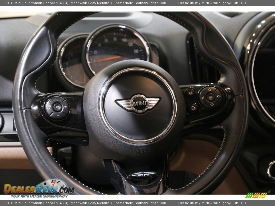 2018 Mini Countryman Cooper S ALL4 Moonwalk Gray Metallic / Chesterfield Leather/British Oak Photo #7