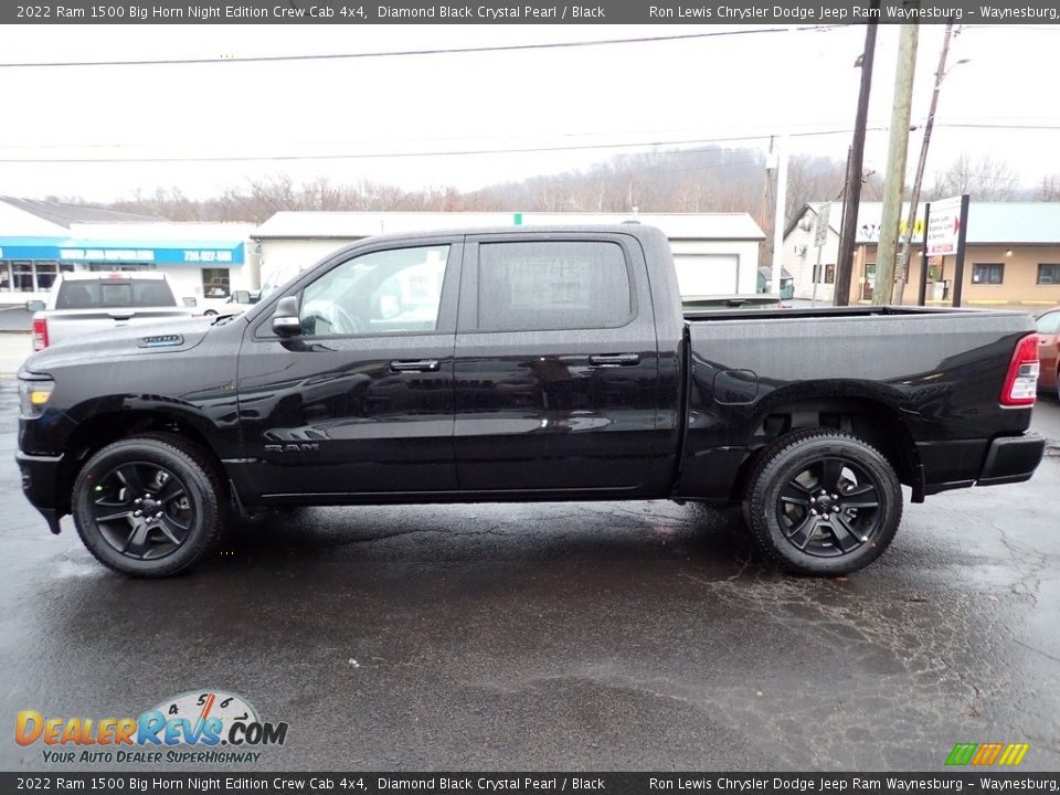 2022 Ram 1500 Big Horn Night Edition Crew Cab 4x4 Diamond Black Crystal Pearl / Black Photo #2