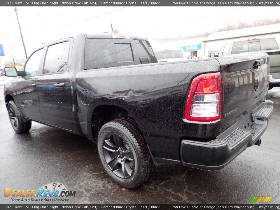 2022 Ram 1500 Big Horn Night Edition Crew Cab 4x4 Diamond Black Crystal Pearl / Black Photo #3