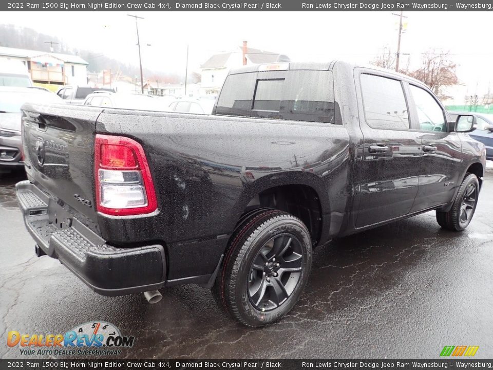 2022 Ram 1500 Big Horn Night Edition Crew Cab 4x4 Diamond Black Crystal Pearl / Black Photo #5