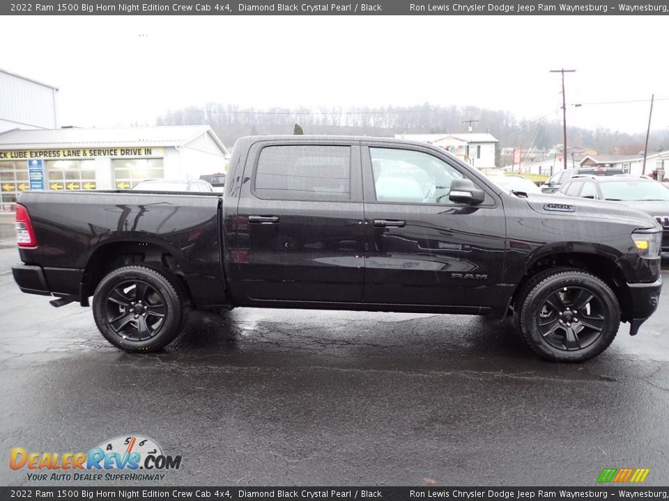 2022 Ram 1500 Big Horn Night Edition Crew Cab 4x4 Diamond Black Crystal Pearl / Black Photo #6