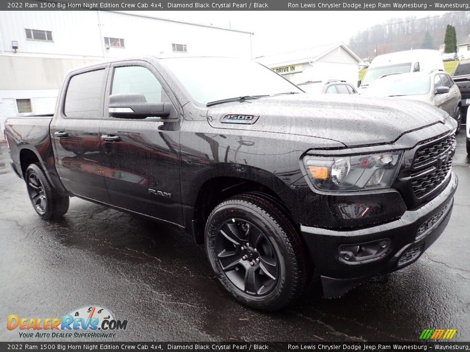 2022 Ram 1500 Big Horn Night Edition Crew Cab 4x4 Diamond Black Crystal Pearl / Black Photo #7