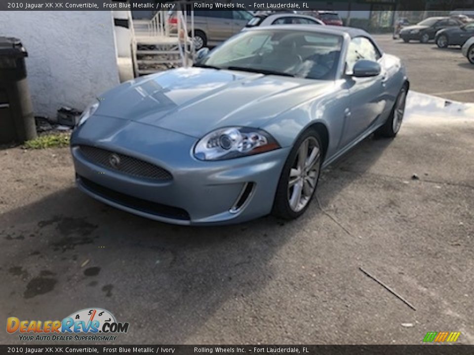 2010 Jaguar XK XK Convertible Frost Blue Metallic / Ivory Photo #1