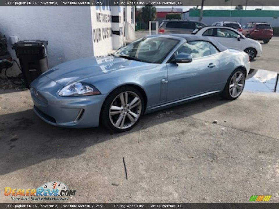 2010 Jaguar XK XK Convertible Frost Blue Metallic / Ivory Photo #3