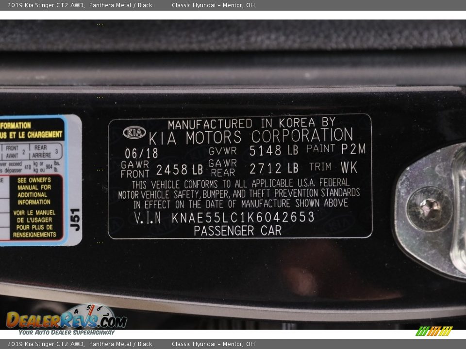 2019 Kia Stinger GT2 AWD Panthera Metal / Black Photo #23