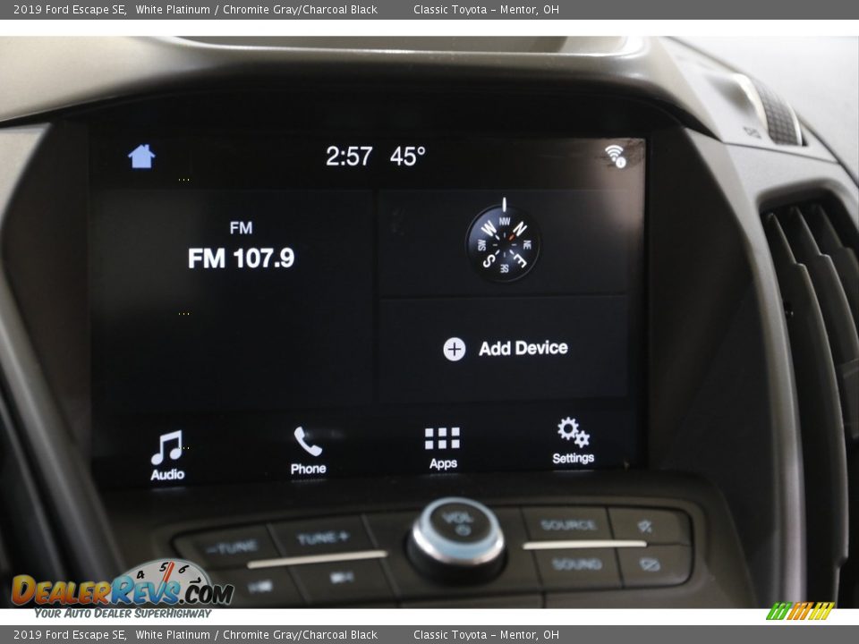 2019 Ford Escape SE White Platinum / Chromite Gray/Charcoal Black Photo #10