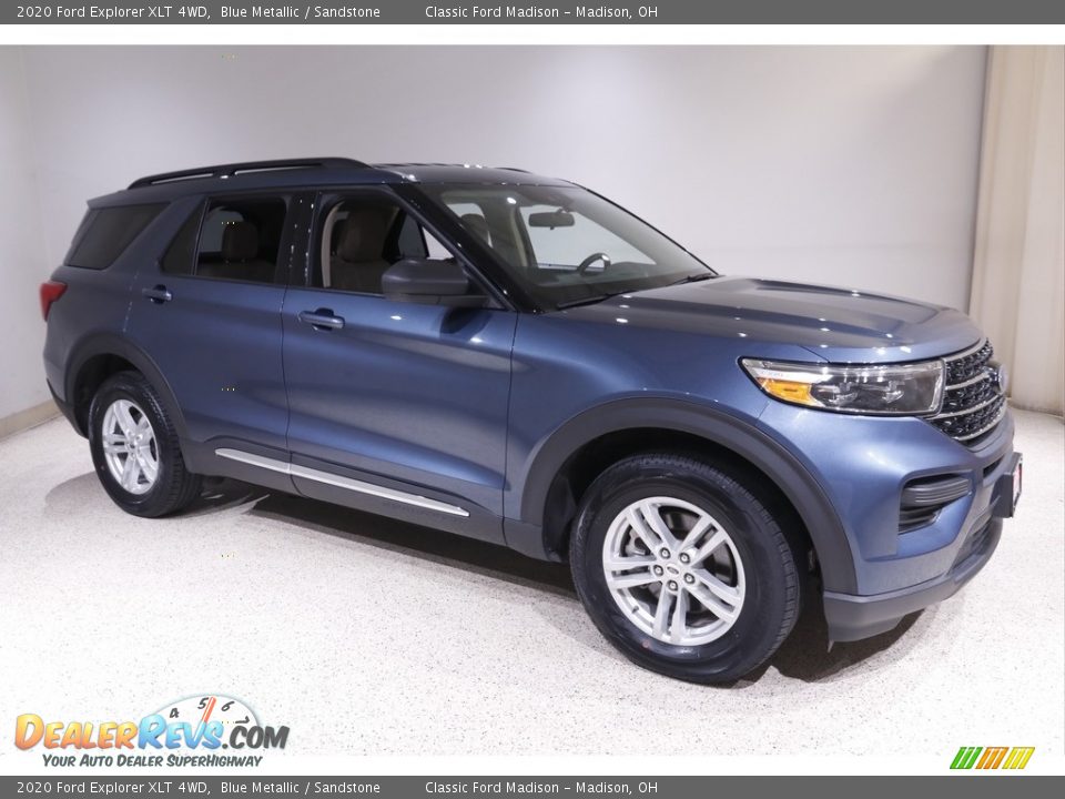2020 Ford Explorer XLT 4WD Blue Metallic / Sandstone Photo #1