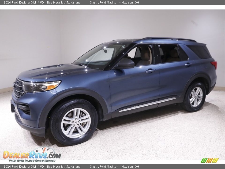 2020 Ford Explorer XLT 4WD Blue Metallic / Sandstone Photo #3