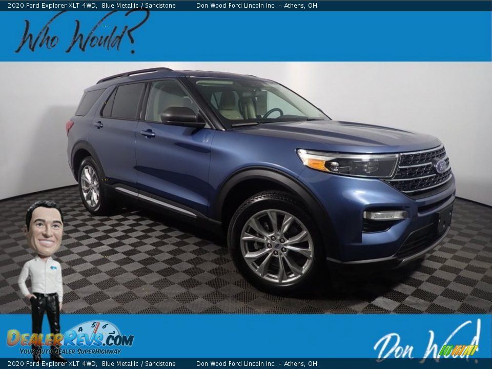 2020 Ford Explorer XLT 4WD Blue Metallic / Sandstone Photo #1