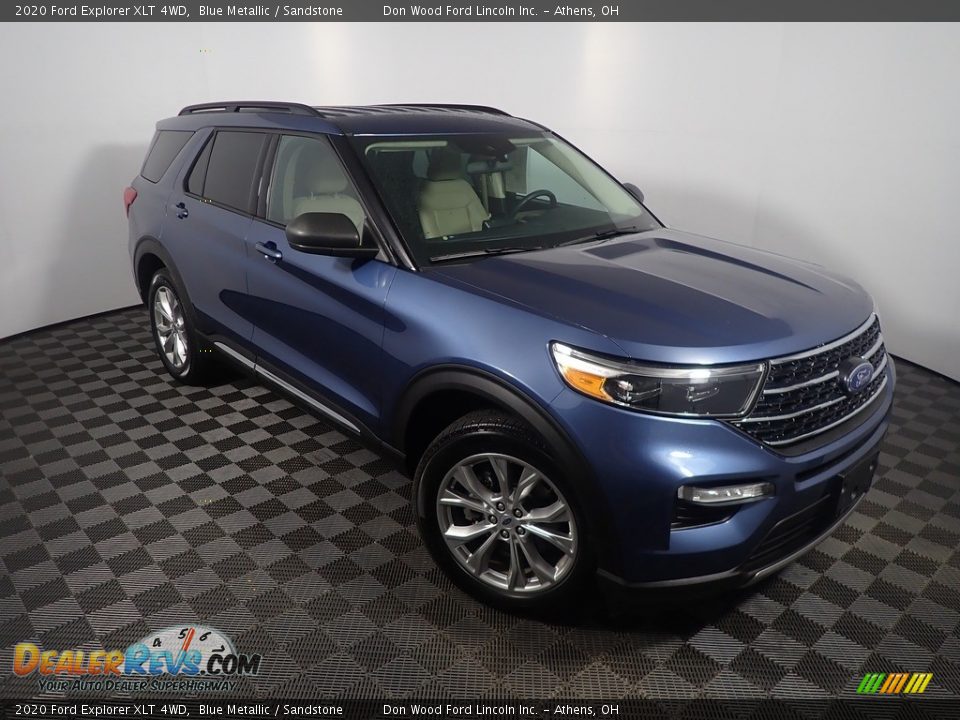 2020 Ford Explorer XLT 4WD Blue Metallic / Sandstone Photo #3