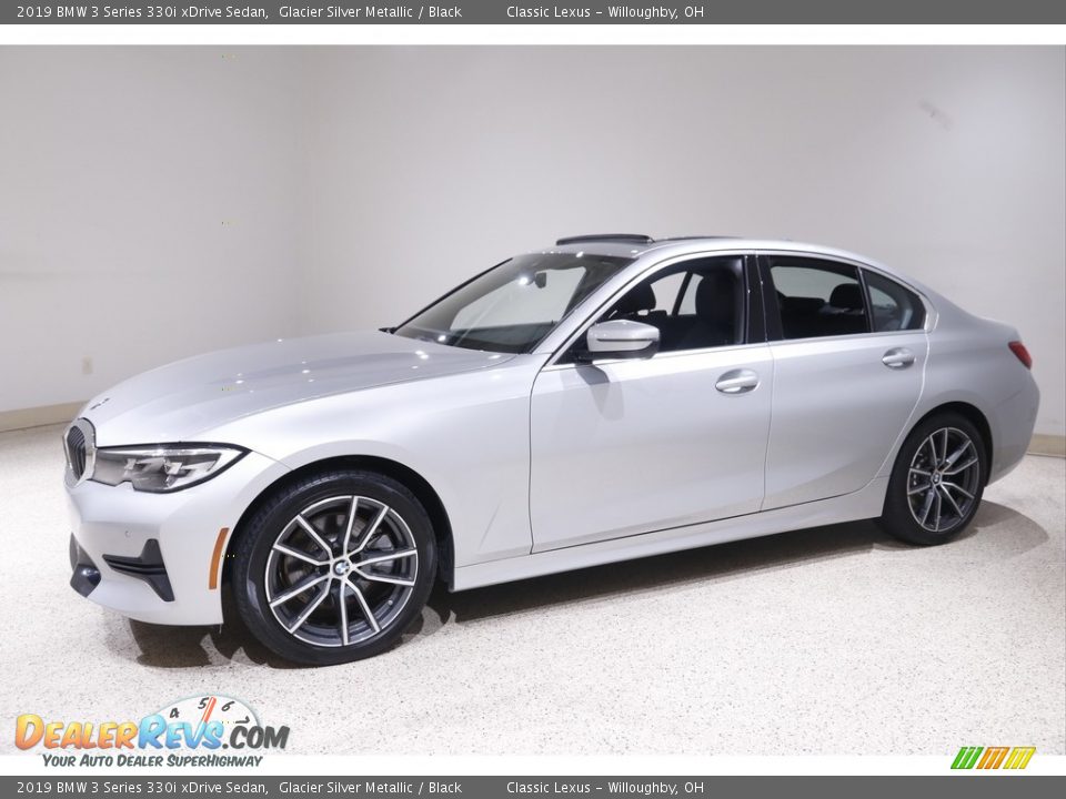 2019 BMW 3 Series 330i xDrive Sedan Glacier Silver Metallic / Black Photo #3