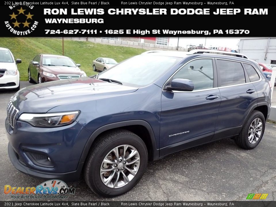 2021 Jeep Cherokee Latitude Lux 4x4 Slate Blue Pearl / Black Photo #1