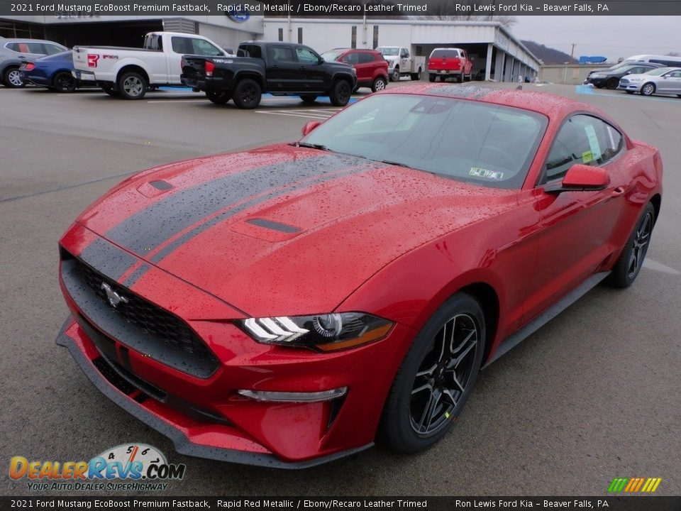 2021 Ford Mustang EcoBoost Premium Fastback Rapid Red Metallic / Ebony/Recaro Leather Trimed Photo #7