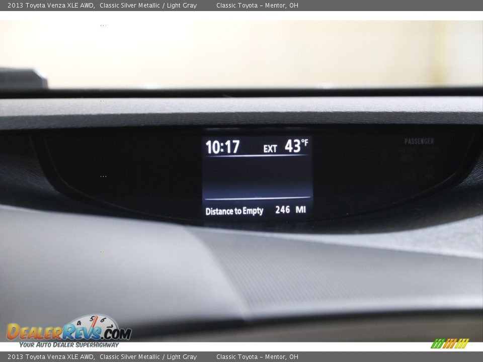 2013 Toyota Venza XLE AWD Classic Silver Metallic / Light Gray Photo #10