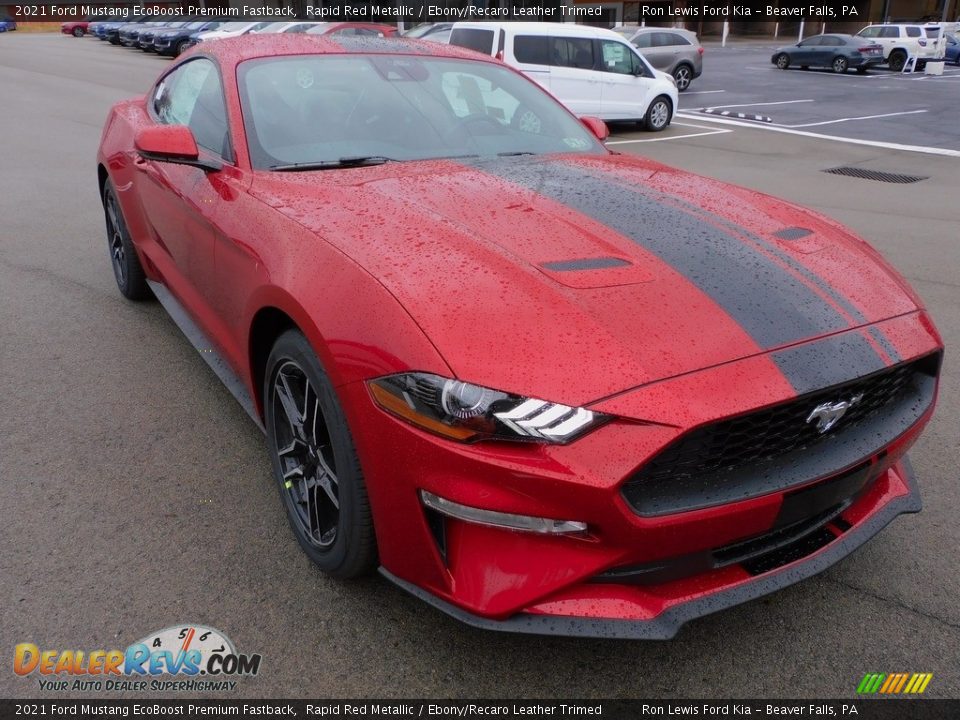 2021 Ford Mustang EcoBoost Premium Fastback Rapid Red Metallic / Ebony/Recaro Leather Trimed Photo #9
