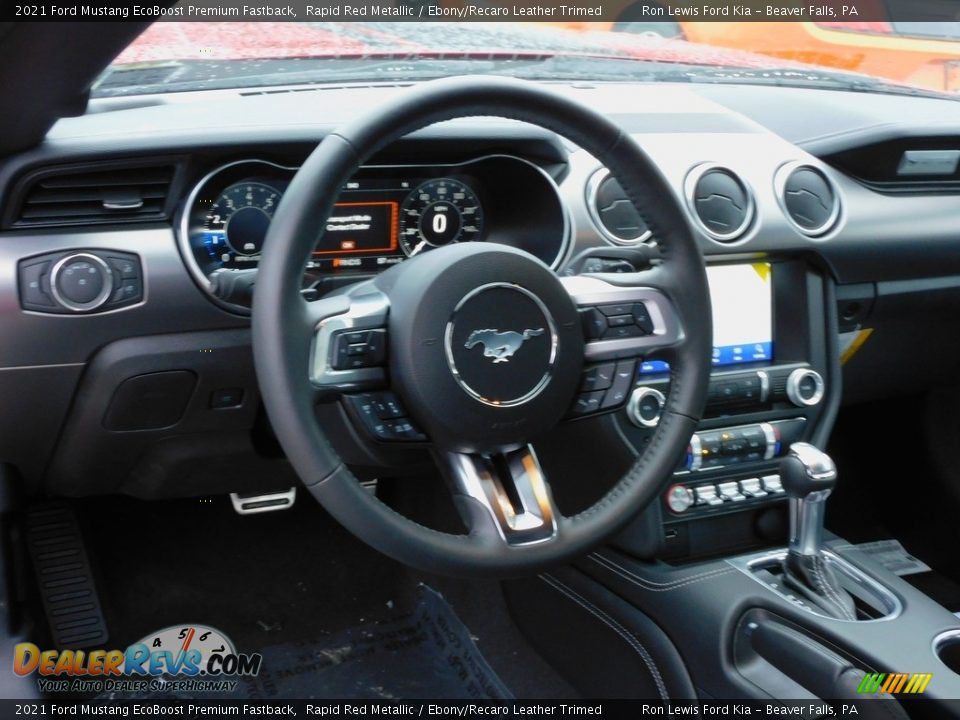 2021 Ford Mustang EcoBoost Premium Fastback Steering Wheel Photo #13