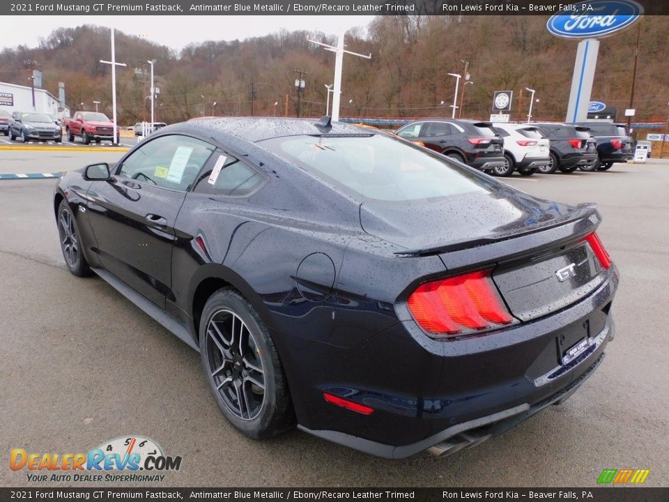 2021 Ford Mustang GT Premium Fastback Antimatter Blue Metallic / Ebony/Recaro Leather Trimed Photo #5