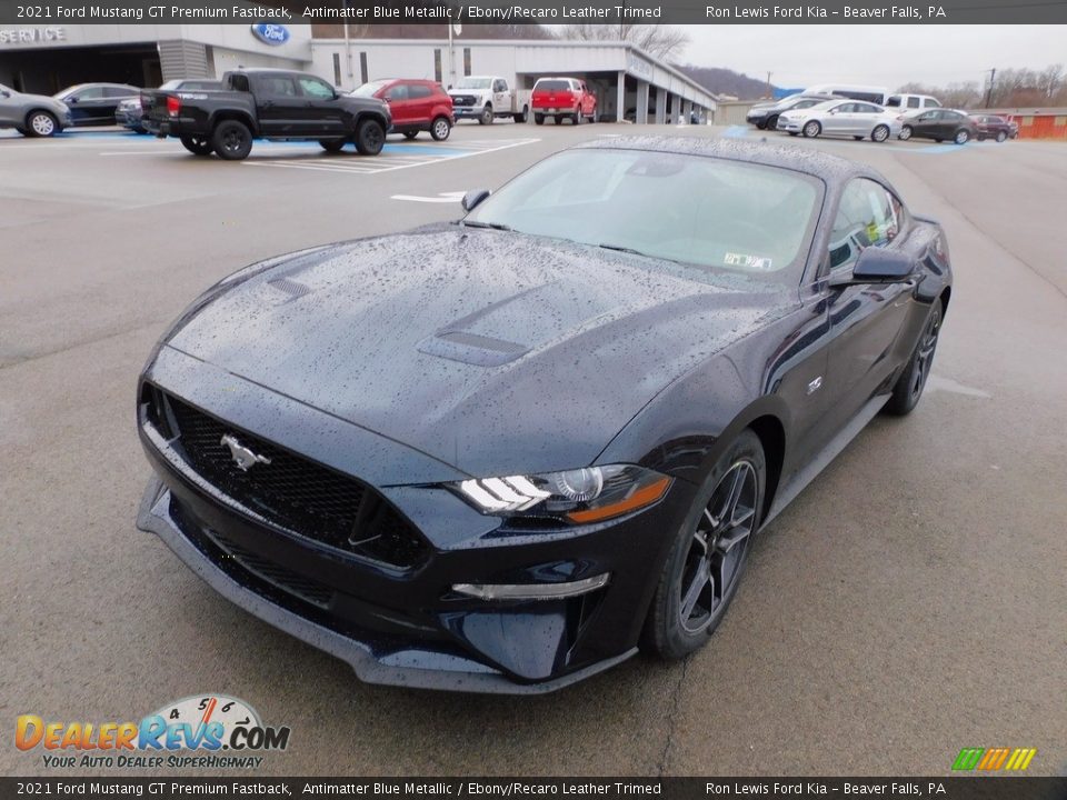 2021 Ford Mustang GT Premium Fastback Antimatter Blue Metallic / Ebony/Recaro Leather Trimed Photo #7