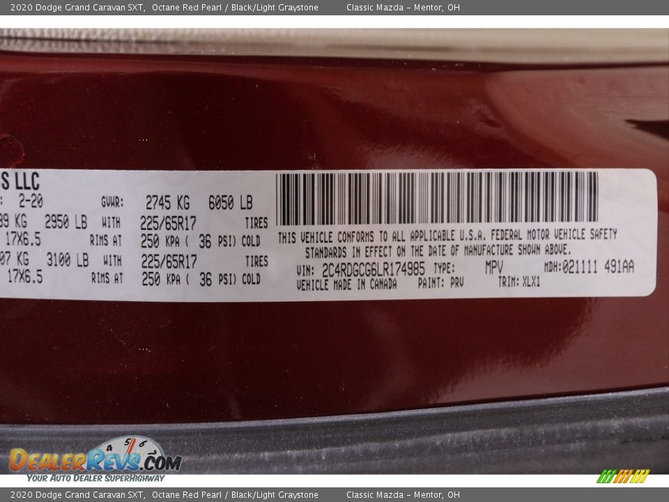 2020 Dodge Grand Caravan SXT Octane Red Pearl / Black/Light Graystone Photo #22