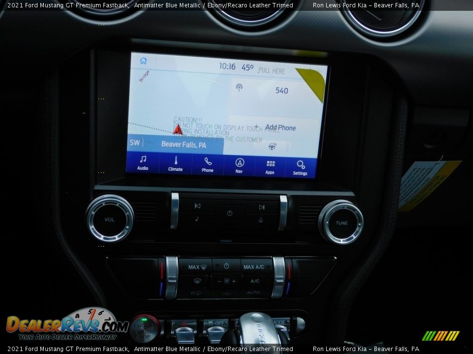 2021 Ford Mustang GT Premium Fastback Antimatter Blue Metallic / Ebony/Recaro Leather Trimed Photo #15