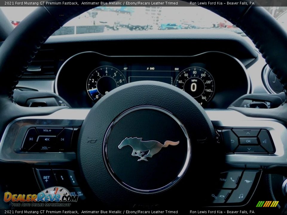 2021 Ford Mustang GT Premium Fastback Antimatter Blue Metallic / Ebony/Recaro Leather Trimed Photo #19