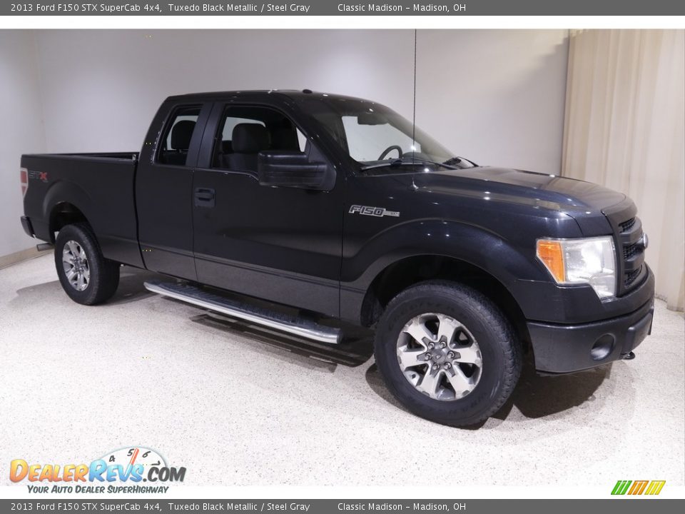 2013 Ford F150 STX SuperCab 4x4 Tuxedo Black Metallic / Steel Gray Photo #1