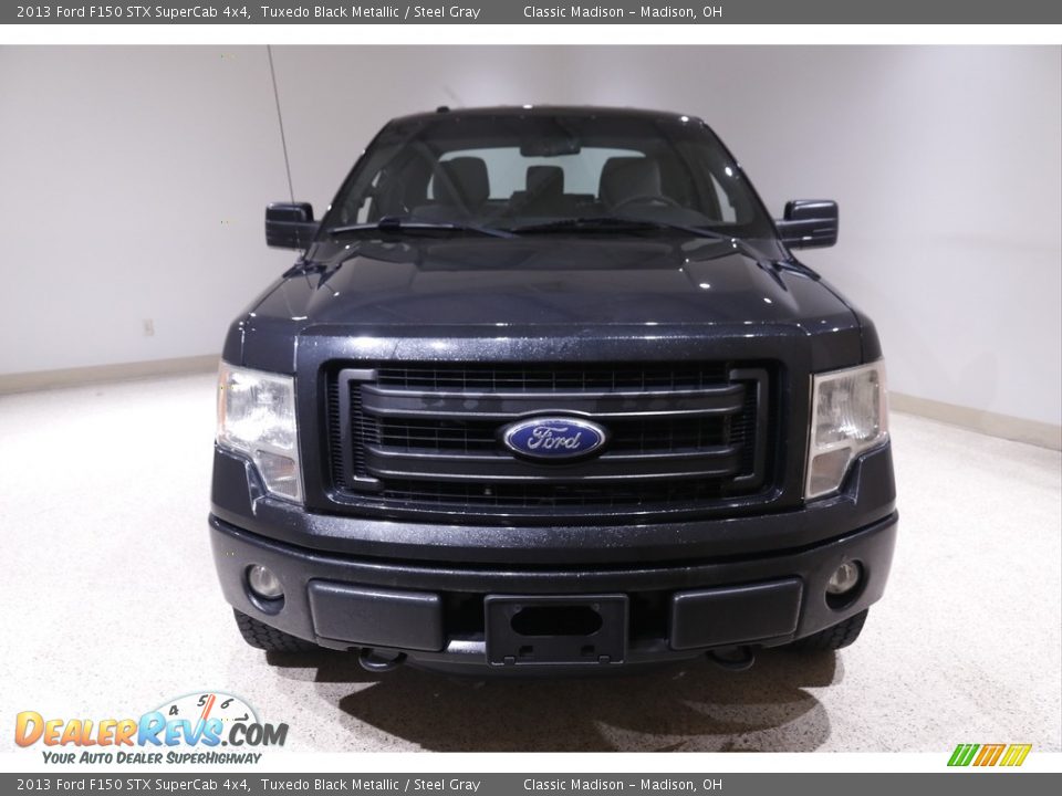2013 Ford F150 STX SuperCab 4x4 Tuxedo Black Metallic / Steel Gray Photo #2
