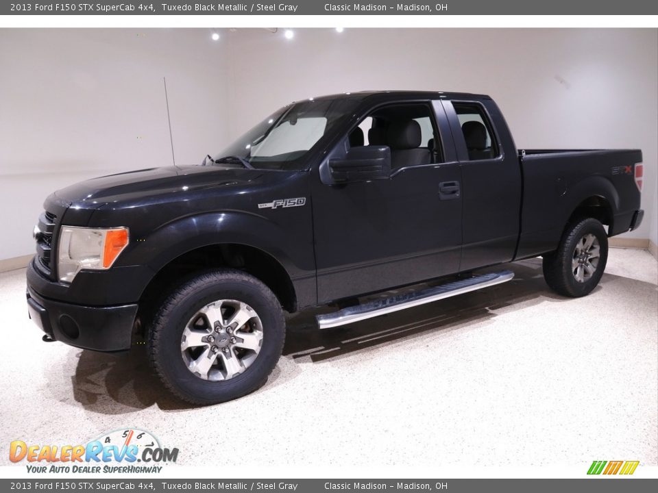 2013 Ford F150 STX SuperCab 4x4 Tuxedo Black Metallic / Steel Gray Photo #3