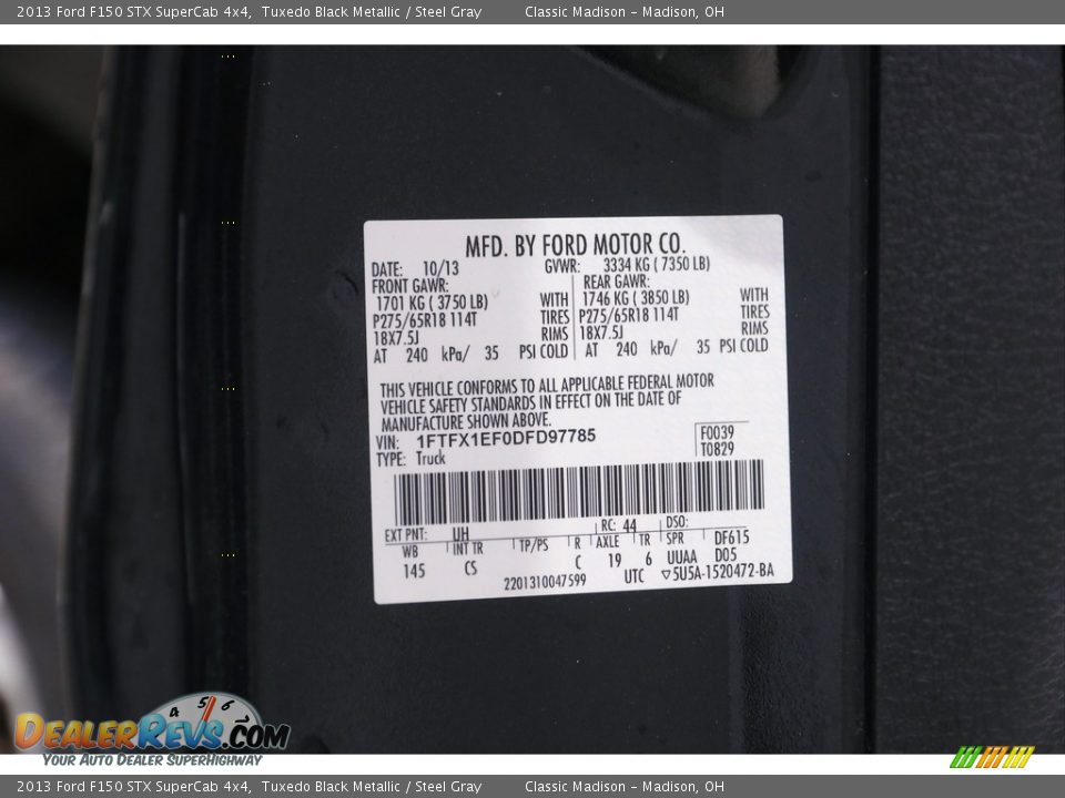 2013 Ford F150 STX SuperCab 4x4 Tuxedo Black Metallic / Steel Gray Photo #20