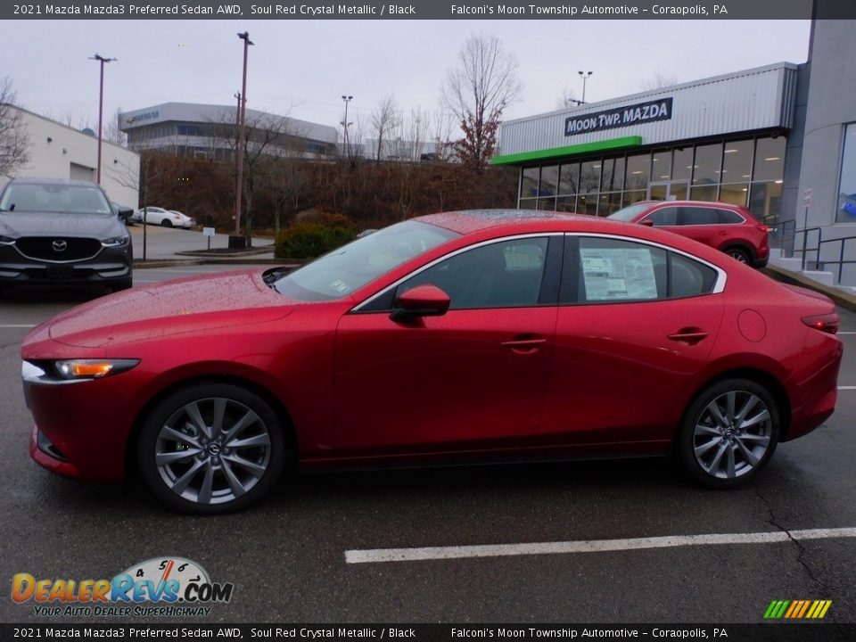 2021 Mazda Mazda3 Preferred Sedan AWD Soul Red Crystal Metallic / Black Photo #6