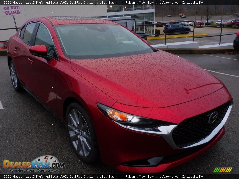 2021 Mazda Mazda3 Preferred Sedan AWD Soul Red Crystal Metallic / Black Photo #9