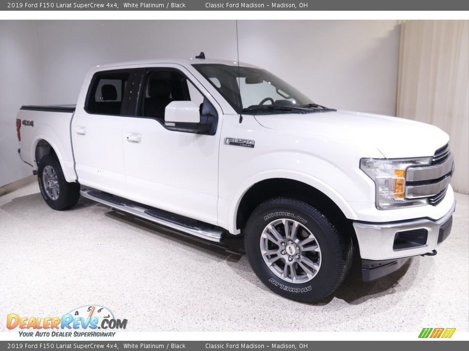 2019 Ford F150 Lariat SuperCrew 4x4 White Platinum / Black Photo #1