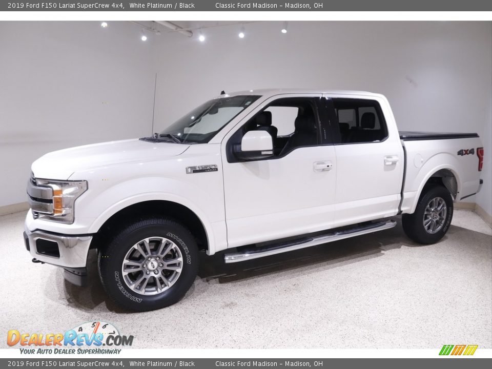 2019 Ford F150 Lariat SuperCrew 4x4 White Platinum / Black Photo #3