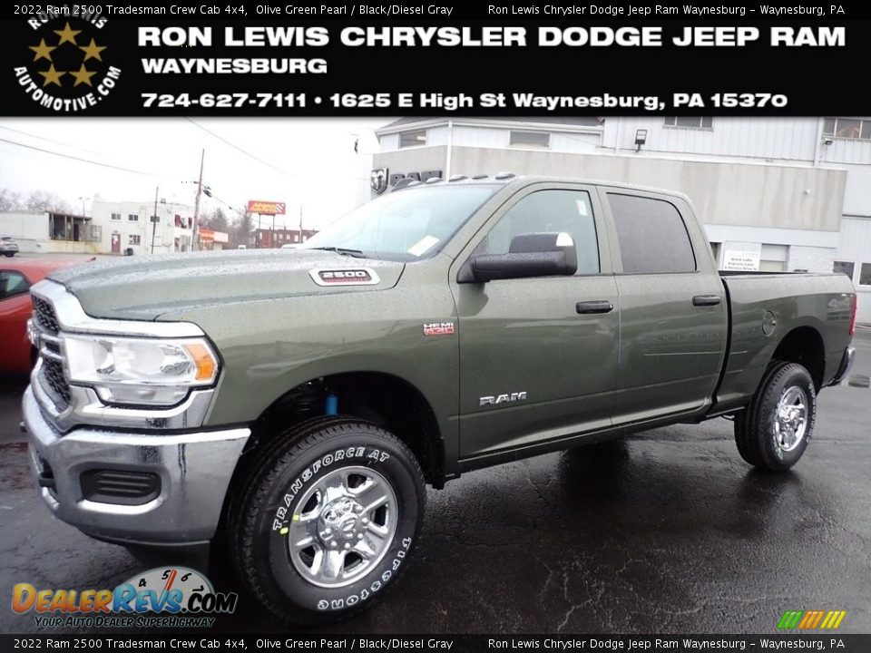 2022 Ram 2500 Tradesman Crew Cab 4x4 Olive Green Pearl / Black/Diesel Gray Photo #1