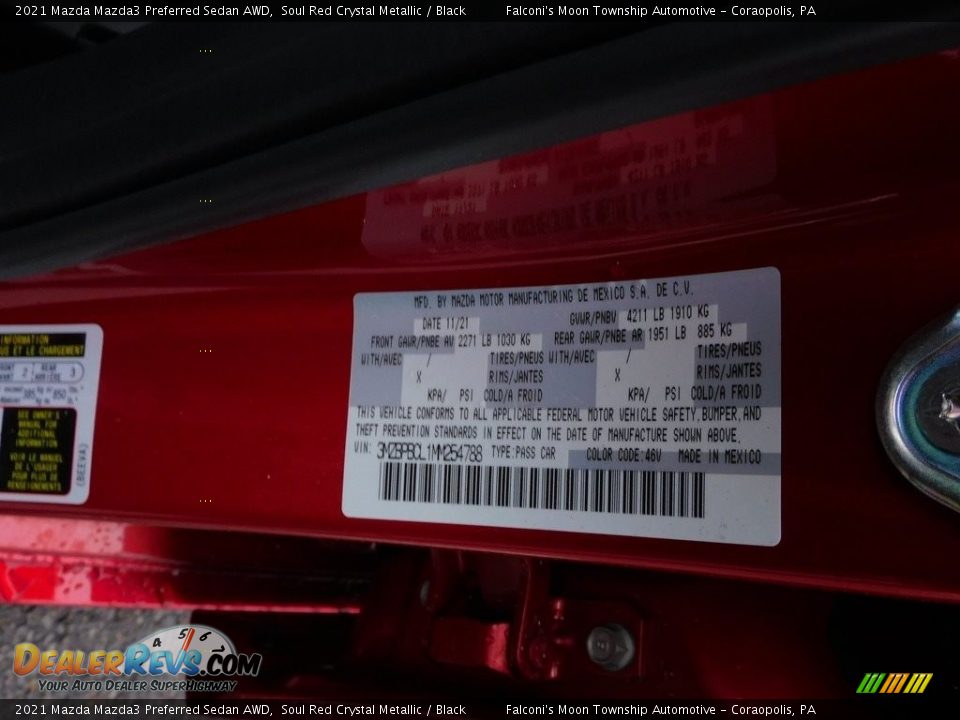 2021 Mazda Mazda3 Preferred Sedan AWD Soul Red Crystal Metallic / Black Photo #20