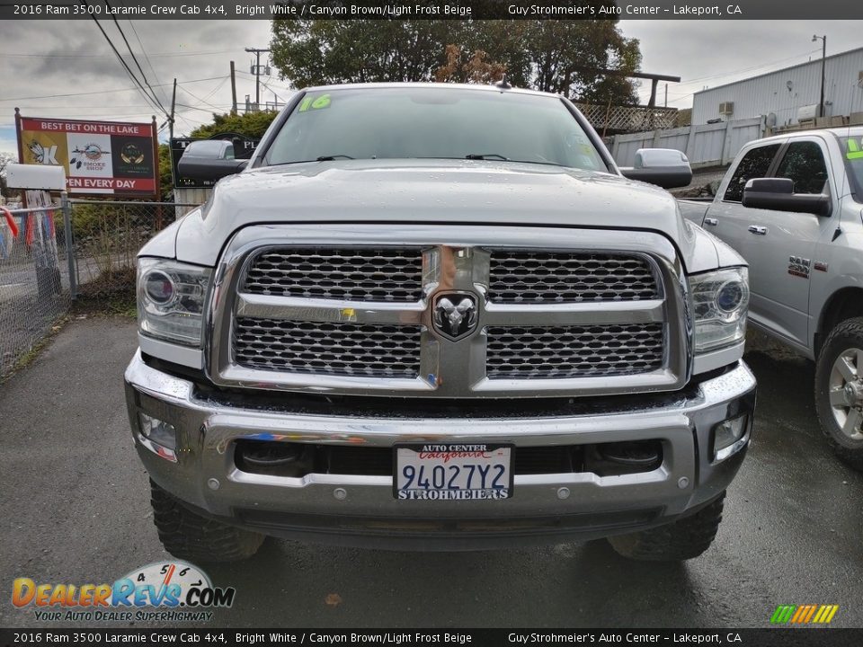 2016 Ram 3500 Laramie Crew Cab 4x4 Bright White / Canyon Brown/Light Frost Beige Photo #2