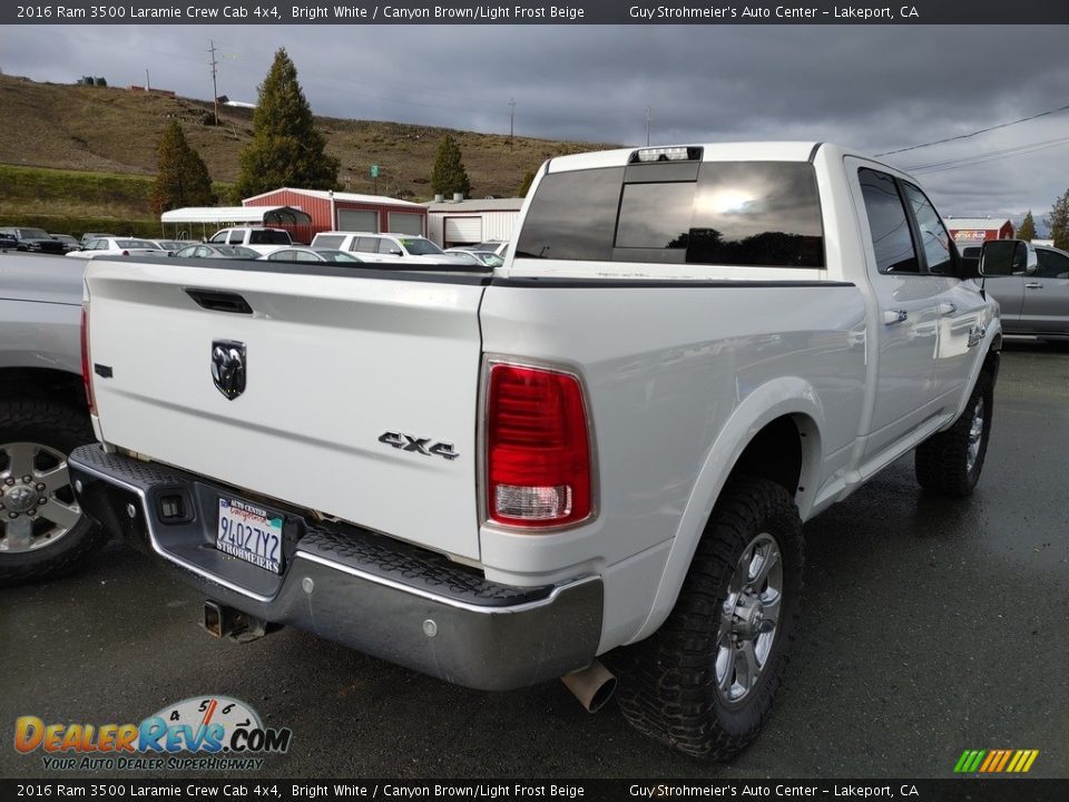 2016 Ram 3500 Laramie Crew Cab 4x4 Bright White / Canyon Brown/Light Frost Beige Photo #7