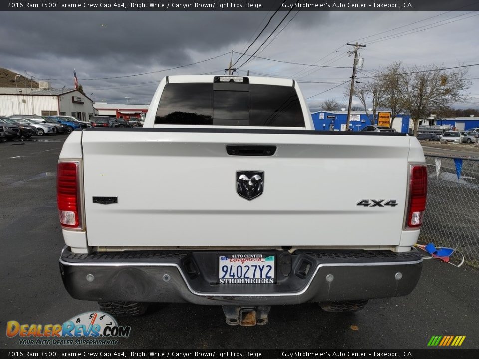 2016 Ram 3500 Laramie Crew Cab 4x4 Bright White / Canyon Brown/Light Frost Beige Photo #8