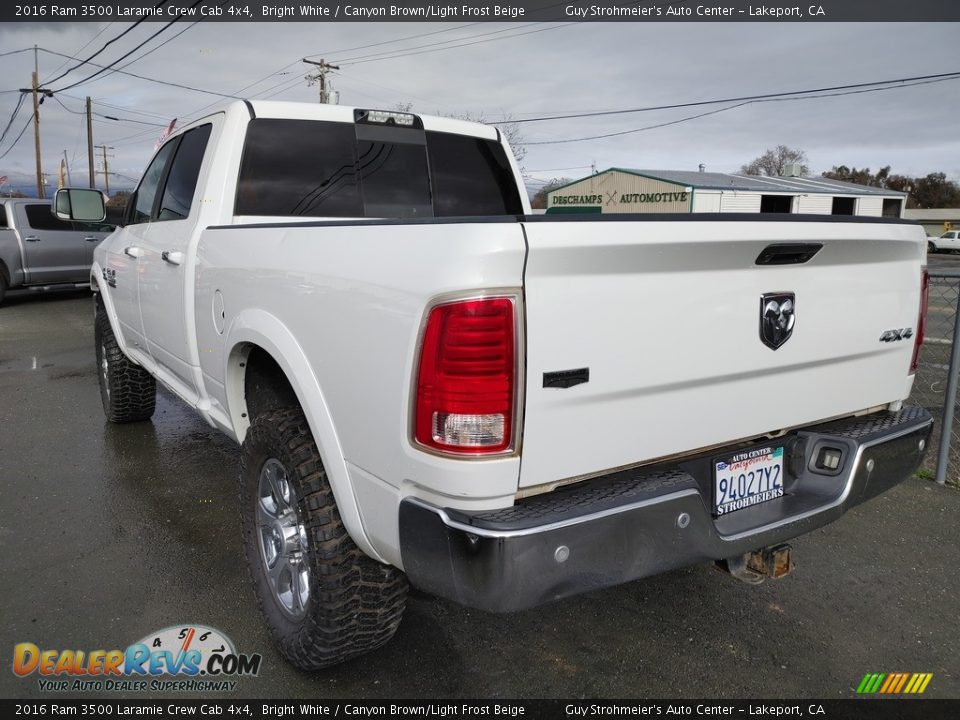 2016 Ram 3500 Laramie Crew Cab 4x4 Bright White / Canyon Brown/Light Frost Beige Photo #9