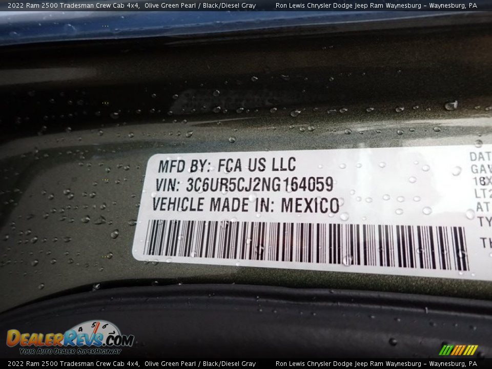 2022 Ram 2500 Tradesman Crew Cab 4x4 Olive Green Pearl / Black/Diesel Gray Photo #15