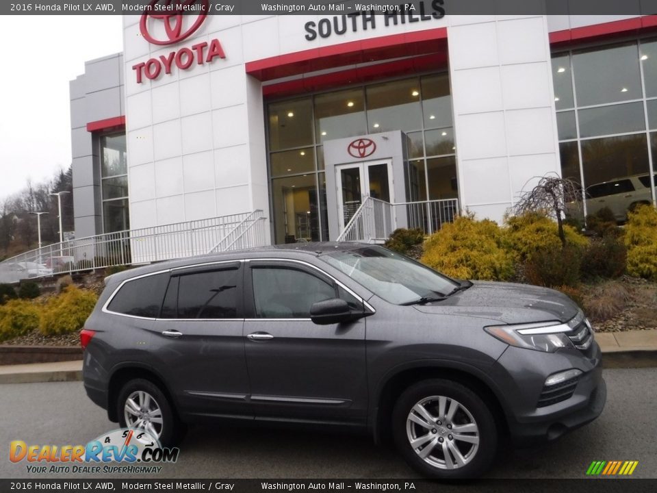 2016 Honda Pilot LX AWD Modern Steel Metallic / Gray Photo #2